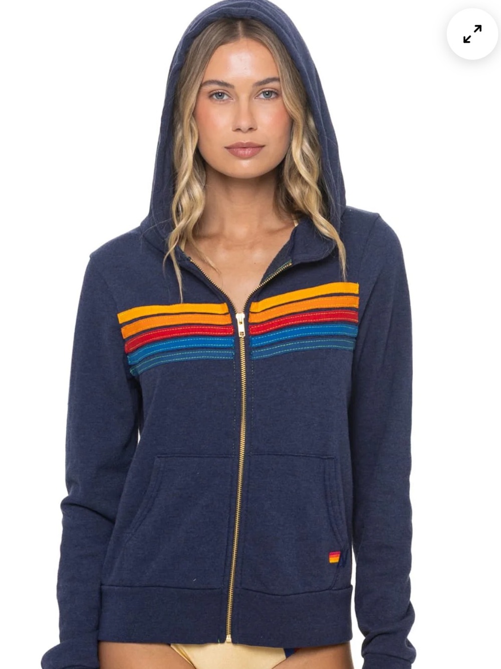 Aviator Nation Navy 5 Stripe hoodie like new Sold out online! Size medium